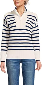 Lands' End Women's Petite Drifter Cotton Quarter Zip